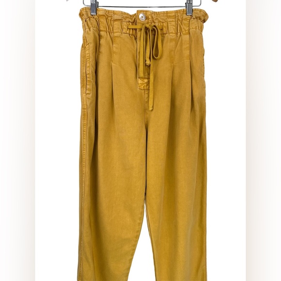 FREE PEOPLE Margate Gold Paperbag Pants, Size Small - Picture 6 of 11
